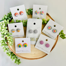 Load image into Gallery viewer, Fabric Button Earrings
