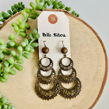 Load image into Gallery viewer, Large Brass Boho Statement Earrings
