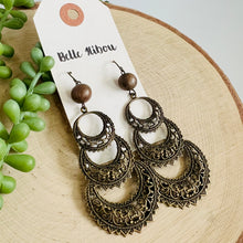 Load image into Gallery viewer, Large Brass Boho Statement Earrings
