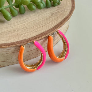Two Toned Reversible Hoop Earrings