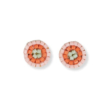 Load image into Gallery viewer, Tiny Rowan Circles Beaded Post Earrings Blush
