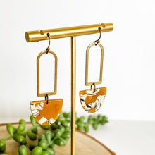 Load image into Gallery viewer, Brass Drop Earring with Acrylic Charm
