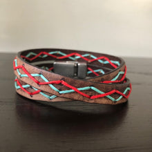 Load image into Gallery viewer, Shoebox Market, Leather Stitched Wrap Bracelets, , Lafayette, IN
