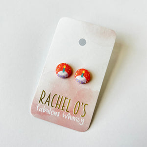 Fabric Button Earrings