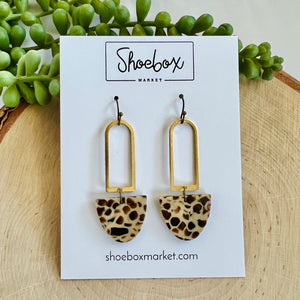 Brass Drop Earring with Acrylic Charm